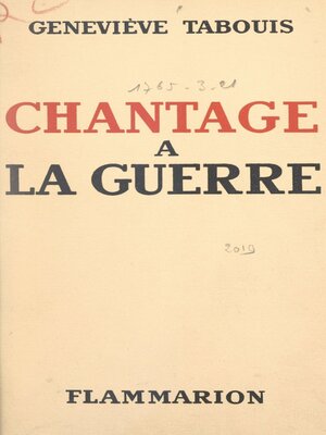 cover image of Chantage à la guerre